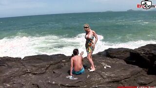 Outdoors lesbo sex with a big tit blonde and a dark hair hoe