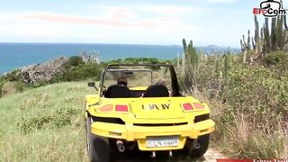 Outdoors lesbo sex with a big tit blonde and a dark hair hoe