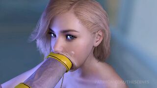 FUTA – Big Titted Blonde 18 Year Old Deepthroats BIG FUTANARI DICK