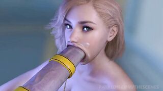 FUTA – Big Titted Blonde 18 Year Old Deepthroats BIG FUTANARI DICK