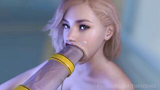 FUTA – Big Titted Blonde 18 Year Old Deepthroats BIG FUTANARI DICK