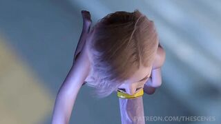 FUTA – Big Titted Blonde 18 Year Old Deepthroats BIG FUTANARI DICK