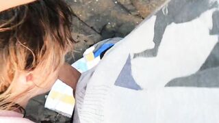 A Quick Oral Sex on the beach with people close by