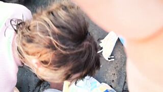 A Quick Oral Sex on the beach with people close by