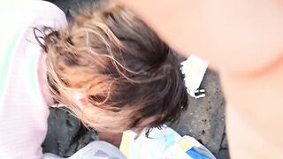 A Quick Oral Sex on the beach with people close by