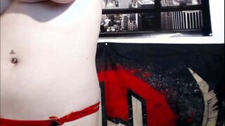 Vulgar slim 19 yo with long jugs flash unshaved vagina and booty