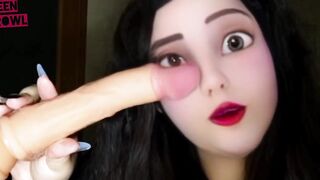 Happy doll plays with sex toy