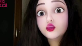 Happy doll plays with sex toy