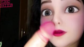 Happy doll plays with sex toy