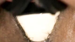 Chunky african hos inside underwear fucked each other with strap-on