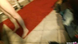 Real German Amateur Gang Bang with 2 Barely Legal and mature Men