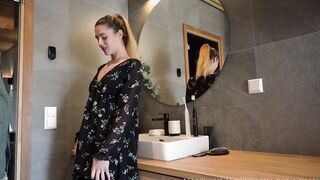 Hot Licking Cunt Inside The Restroom! chick Into Underwear