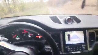 sexy Bitch Blowing Boyfriend’s Cock into the Vehicle - Cum