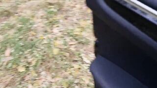 sexy Bitch Blowing Boyfriend’s Cock into the Vehicle - Cum
