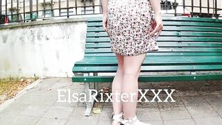 Outdoors flashing inside city park, no underwear. ElsaRixterXXX