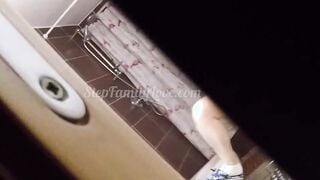 Stepdad spy 18 year old step daughter inside restroom masturbating with toothbrush
