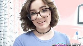 Nerdy Eighteen Stepsister Is Soak for Cheating Stepbro - Leanna Lovings -