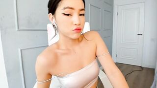 Stunning chinese cam star pounding herself with a vibrator