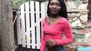 DAGFS - Yummy African Noemie Bilas Ride A White Penis Outdoors