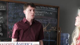 Sexual America - Huge tit teacher Casca Akashova fucks college girl on desk after a bad breakup