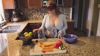 Crushing Food and RUBBING it onto My LONG MILF’S BOOBS