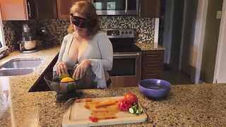 Crushing Food and RUBBING it onto My LONG MILF’S BOOBS