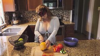 Crushing Food and RUBBING it onto My LONG MILF’S BOOBS