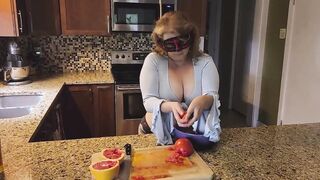 Crushing Food and RUBBING it onto My LONG MILF’S BOOBS
