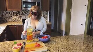 Crushing Food and RUBBING it onto My LONG MILF’S BOOBS