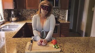 Crushing Food and RUBBING it onto My LONG MILF’S BOOBS
