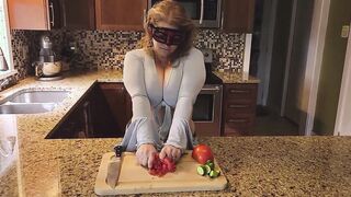 Crushing Food and RUBBING it onto My LONG MILF’S BOOBS