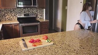Crushing Food and RUBBING it onto My LONG MILF’S BOOBS