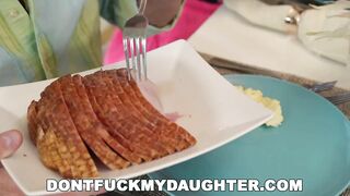 DON'T SCREWED MY DAUGHTER - Slim Teenagers Lucie Cline Seduces Daddy's Mature Friend