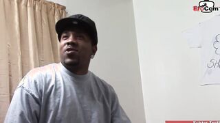 White Eighteen with natural boobies and bushy twat wants the big black dick