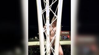 Outdoors – Paulina Gets Naked + Jizzes Behind a Pole on Busy Street