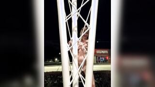 Outdoors – Paulina Gets Naked + Jizzes Behind a Pole on Busy Street