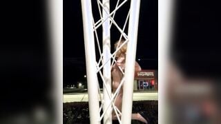 Outdoors – Paulina Gets Naked + Jizzes Behind a Pole on Busy Street