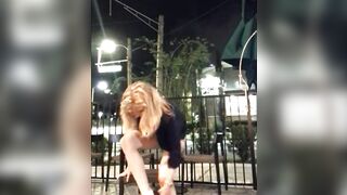 Outdoors Paulina Meeting Nude + Having Fun on Starbucks Patio By Vehicle