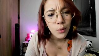 Inked ginger otaku seduces you on her web cam performance