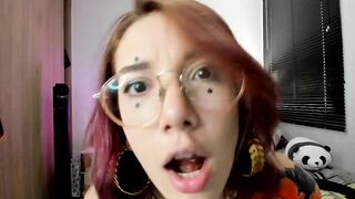 Inked ginger otaku seduces you on her web cam performance