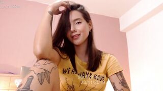 Super Sexy Colombian Hottie with a skinny and inked body