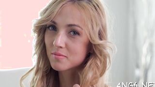 Horny blonde maiden Minerva deep throat head