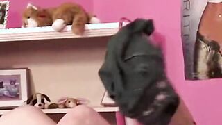 Little April loves to play with her boobies and masturbate