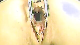 Speculum play stretches out the vagina on this sex dildo enjoys bimbos