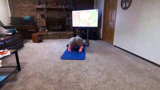 Sister gets caught working out by her pervert stepbrother
