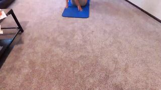 Sister gets caught working out by her pervert stepbrother