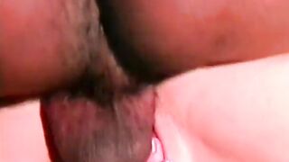 Huge-cocked african bro fucks blondes mouth then eats her snatch