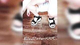 My big walks without lingerie at the shoe store. ElsaRixter