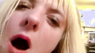 Bombshell blonde taking rough penis