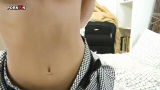 Tiny boobed skinny eighteen goddess Bryana gets vagina vibrated